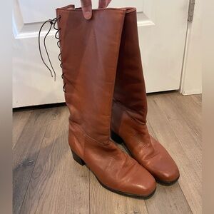 Vintage Regence Leather Lace Up Boots - 9.5
